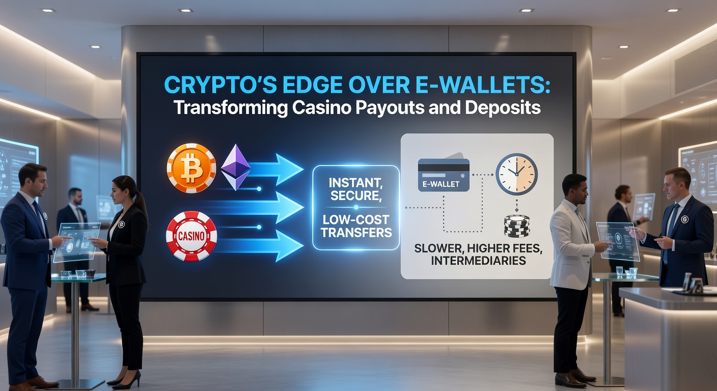 Graph comparing transaction speeds and fees between cryptocurrencies and e-wallets in online casino environments