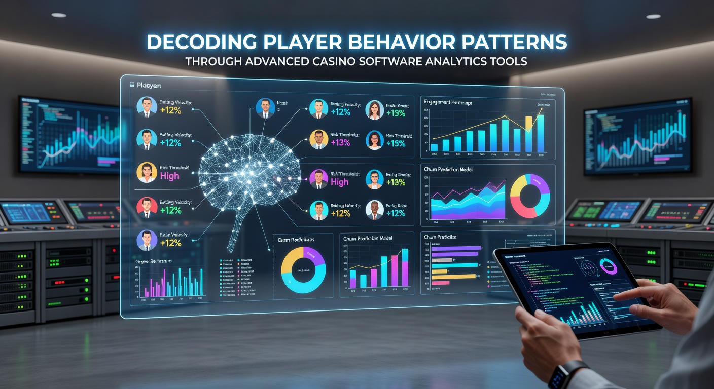 Advanced casino analytics dashboard displaying player behavior metrics and heatmaps