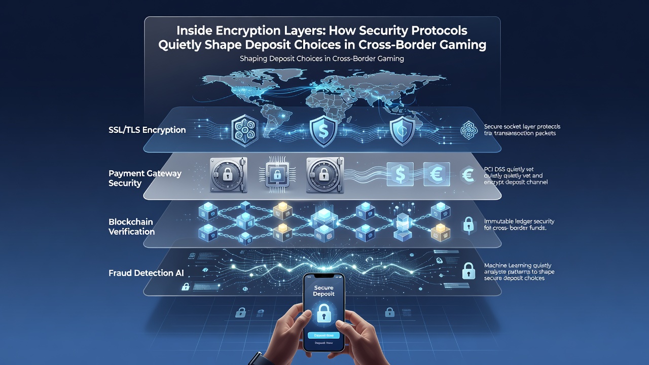 Secure deposit interface on a cross-border gaming platform with encryption indicators